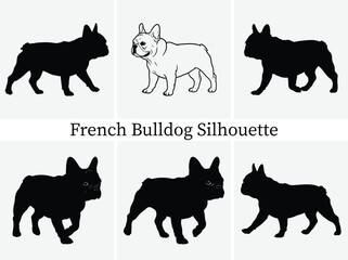 French Bulldog Silhouette Bundle Design