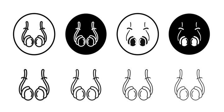 Vasectomy icon Black line art vector logo set