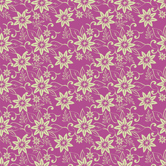 Floral Seamless Vector Illustration pattern background. Ornamental flower design for use all of fabric print wrapping paper and others. All over design ready to print.