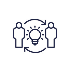 exchange of ideas icon in line design