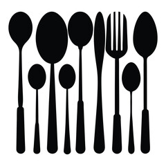 Kitchen utensil set Vector cars silhouettes-1