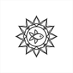Decorative Fish Mandala Pattern Vector Illustration