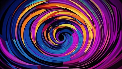 Colorful abstract spiral pattern vibrant swirling lines dynamic psychedelic art bright vivid colors hypnotic visual effect energetic modern design