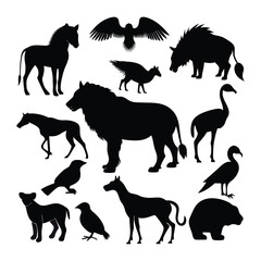 Animals silhouette vector art-1