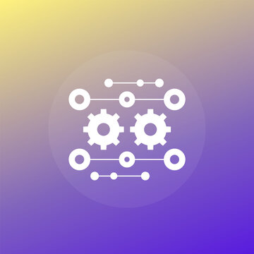 streamline process or parallel production icon, vector
