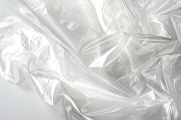 Obraz premium Image of Crumpled sheet of polythene plastic wrap. Texture for background usage