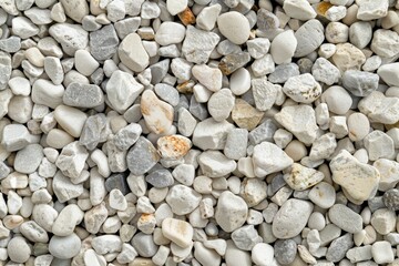 Image of Pile of small pebble stones. Texture for background usage
