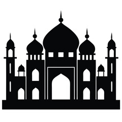 Persian Palace Silhouette Vector Illustration