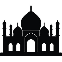 Persian Palace Silhouette Vector Illustration