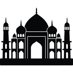 Persian Palace Silhouette Vector Illustration