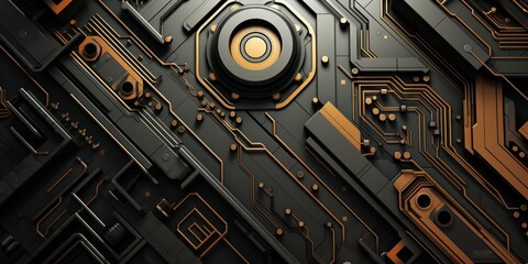 Industrial Abstract Background Featuring Metal Gears, and Mechanical Elements for Innovative Design Projects