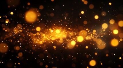 Obraz premium Golden Lights Sparkle In Dark Background