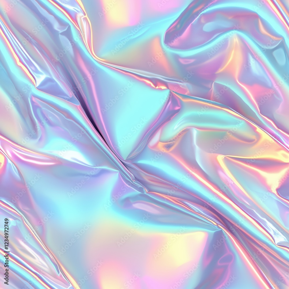 Wall mural holographic texture seamless pattern with rainbow reflections square tile background smooth surface 