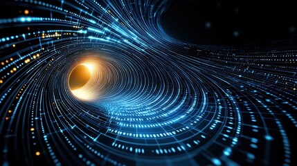 Fototapeta premium Abstract illustration of fiber optic optimization with flowing data streams