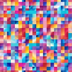 Vibrant pixelated mosaic texture tile pattern abstract design colorful background seamless square layout