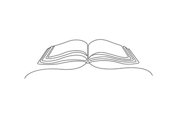 Book continuous line drawing