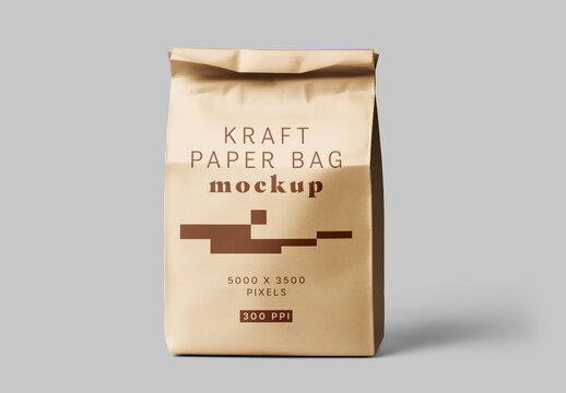 Kraft Paper Food Bag Mockup Generated With AI