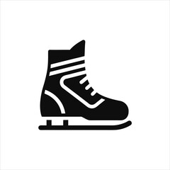 Winter Sport Ski Boot Solid Icon Vector