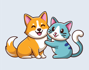 Fototapeta premium A cute dog and house with big smiling vector.