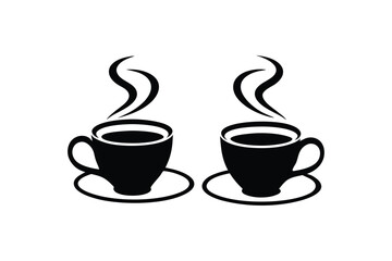 Tea cup icon. Cup of coffee tea collection. Hot drink flat vector design. Teacup symbol style. Coffee cup sign stock vector art isolated illustration on a white background