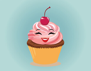 Chocolate cupcake with cherry or gourmet Cupcakes chocolate