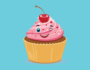 Chocolate cupcake with cherry or gourmet Cupcakes chocolate
