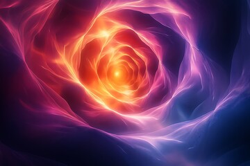 Abstract swirling luminous energy forms a vibrant tunnel