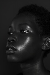 A woman portrait on dark background