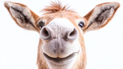 Obraz premium Playful Donkey Close-Up: A Whimsical Portrait