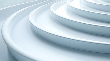 Obraz premium Abstract White Curved Spiral Staircase Design