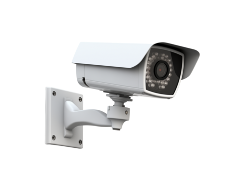 3d cctv camera on transparent background