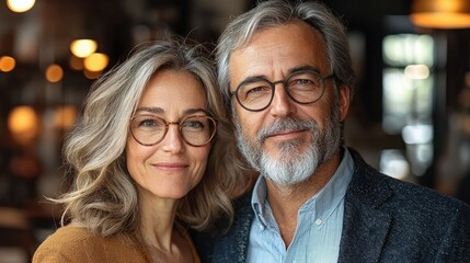 Mature Couple Portrait Showing Affection and Style