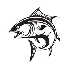 Obraz premium Fish vector silhouette design on white background