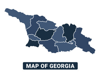 Obraz premium Map of Georgia political map regions vector illustration
