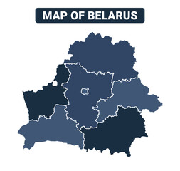Map of Belarus political map regions vector illustration