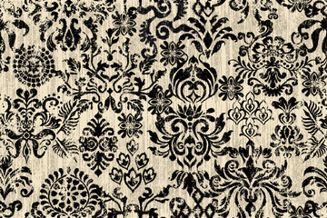 Damask seamless pattern, Ikat floral seamless pattern background, vector illustration, Ikat ethnic oriental embroidery, Aztec style, baroque. Design for texture, fab,clothing, decoration,fashion, tile