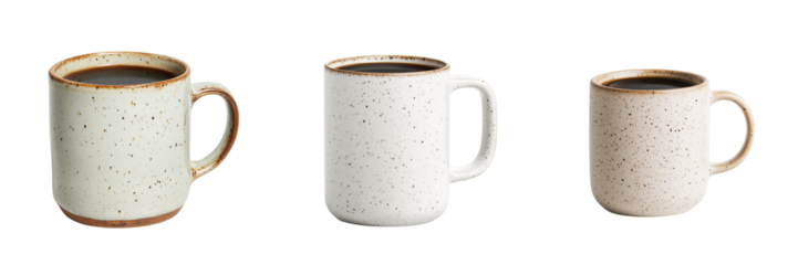 Elegant coffee mugs on a transparent background still life minimalist design
