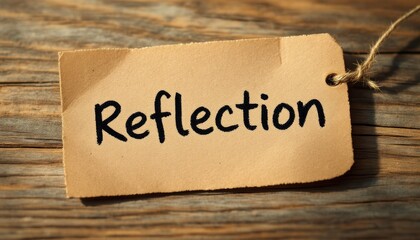 A Handwritten 'Reflection' Note on Rustic Wood A Moment for introspection