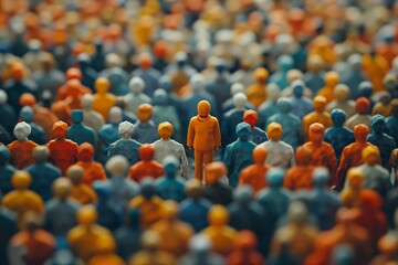 Obraz premium A vibrant crowd scene showcasing individuality and diversity within the masses.