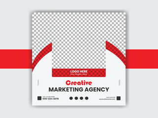 Creative marketing agency post banner and social media marketing template vector design