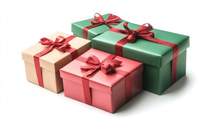 Obraz premium chistmas gift boxs, isolated white background