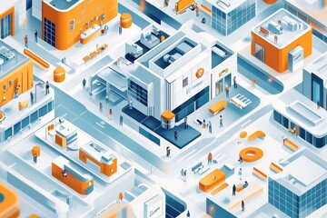 Obraz premium Futuristic Cityscape Illustrating Modern Urban Infrastructure