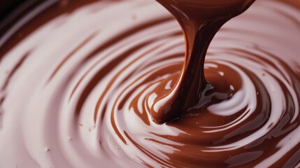 Melted chocolate dripping from a fondue fountain gourmet dessert presentation indoor event close-up view culinary delight