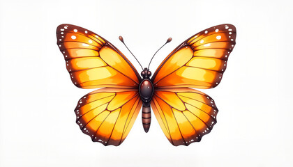 Obraz premium Colorful fritillary butterfly illustration on white background, nature beauty