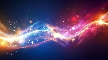 Obraz premium Abstract Colorful Waves of Light and Sparkle
