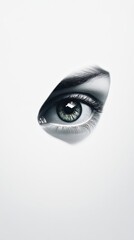 Fototapeta premium A Single Womans Eye Gazing Intensely Forward