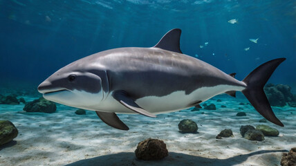 Obraz premium shark in aquarium ai