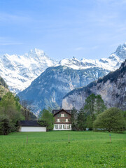 Rural Farm in the Lauterbrunnen Valley, Bernese Oberland, Switzerland
