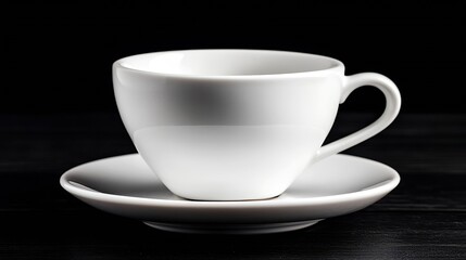 Obraz premium Elegant Minimalist White Coffee Cup on Dark Background for Modern Design : Generative AI