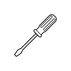 Screw driver outline stroke icon vector illustration design.